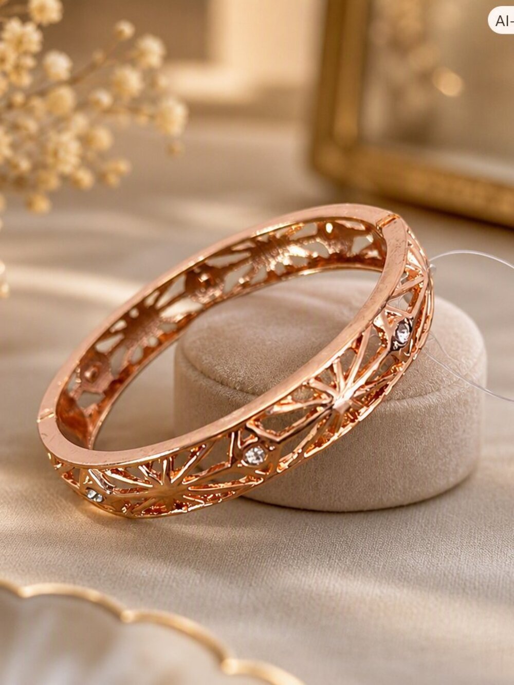 Manluck Filigree Rose Gold Bangle Bracelet NWT